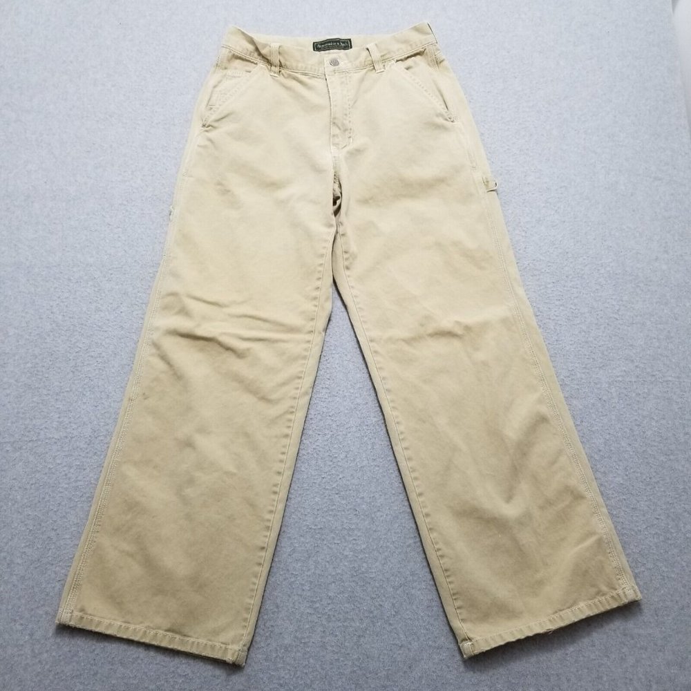 Abercrombie & Fitch Pants Womens 6 Ivory Khaki Pockets Straight‎ 30x30